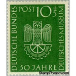 Germany 1953 Owl on gear (Signum of the German Museum)-Stamps-Germany-Mint-StampPhenom