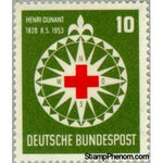 Germany 1953 Windrose with lily, red cross-Stamps-Germany-Mint-StampPhenom