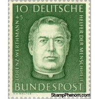 Germany 1954 Lorenz Werthmann (1858-1921), theologian, founder of caritas-Stamps-Germany-Mint-StampPhenom