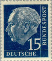 Germany 1954 Prof. Dr. Theodor Heuss (1884-1963), 1st German President-Stamps-Germany-Mint-StampPhenom