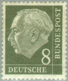 Germany 1954 Prof. Dr. Theodor Heuss (1884-1963), 1st German President-Stamps-Germany-Mint-StampPhenom