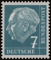 Germany 1954 Prof. Dr. Theodor Heuss (1884-1963), 1st German President-Stamps-Germany-Mint-StampPhenom