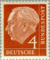 Germany 1954 Prof. Dr. Theodor Heuss (1884-1963), 1st German President-Stamps-Germany-Mint-StampPhenom