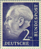 Germany 1954 Prof. Dr. Theodor Heuss (1884-1963), 1st German President-Stamps-Germany-Mint-StampPhenom