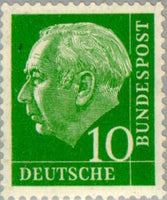 Germany 1954 Prof. Dr. Theodor Heuss (1884-1963), 1st German President-Stamps-Germany-Mint-StampPhenom