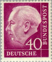 Germany 1954 Prof. Dr. Theodor Heuss (1884-1963), 1st German President-Stamps-Germany-Mint-StampPhenom