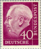 Germany 1954 Prof. Dr. Theodor Heuss (1884-1963), 1st German President-Stamps-Germany-Mint-StampPhenom