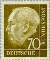 Germany 1954 Prof. Dr. Theodor Heuss (1884-1963), 1st German President-Stamps-Germany-Mint-StampPhenom