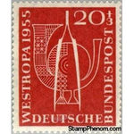 Germany 1955 Stylized Post Horn and tweezers-Stamps-Germany-Mint-StampPhenom