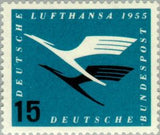 Germany 1955 Stylized crane (emblem of the Lufthansa)-Stamps-Germany-Mint-StampPhenom