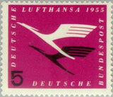 Germany 1955 Stylized crane (emblem of the Lufthansa)-Stamps-Germany-Mint-StampPhenom