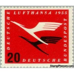 Germany 1955 Stylized crane (emblem of the Lufthansa)-Stamps-Germany-Mint-StampPhenom