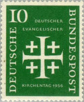 Germany 1956 Five crosses, inscription-Stamps-Germany-Mint-StampPhenom