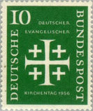 Germany 1956 Five crosses, inscription-Stamps-Germany-Mint-StampPhenom