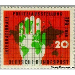 Germany 1956 Map of the world, palm-Stamps-Germany-Mint-StampPhenom