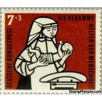 Germany 1956 Midwife weighs child-Stamps-Germany-Mint-StampPhenom