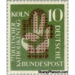 Germany 1956 Plan of Cologne Cathedral, oath hand-Stamps-Germany-Mint-StampPhenom