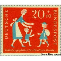 Germany 1957 Children with Woman-Stamps-Germany-Mint-StampPhenom