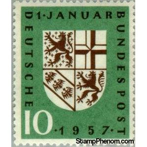 Germany 1957 Reintegration of the Saarland into the FRG, coat of arm-Stamps-Germany-Mint-StampPhenom