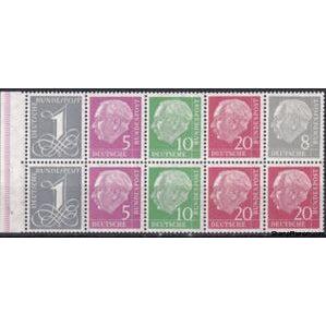 Germany 1958 Booklet Pane-Prof. Dr. Theodor Heuss (1884-1963)-Stamps-Germany-Mint-StampPhenom