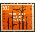 Germany 1958 Burned out forest-Stamps-Germany-Mint-StampPhenom