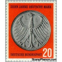 Germany 1958 Coat side of a 5-DM piece-Stamps-Germany-Mint-StampPhenom