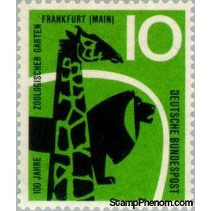 Germany 1958 Giraffe and Lion-Stamps-Germany-Mint-StampPhenom