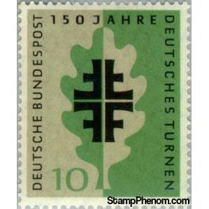 Germany 1958 Gymnastics cross in an oak leaf-Stamps-Germany-Mint-StampPhenom