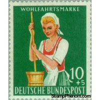 Germany 1958 Herdswoman with butter churn-Stamps-Germany-Mint-StampPhenom