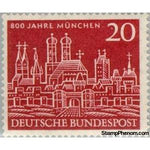 Germany 1958 Munich, Old city view (detail)-Stamps-Germany-Mint-StampPhenom