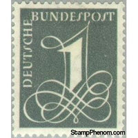 Germany 1958 Number 1 in an ornament font-Stamps-Germany-Mint-StampPhenom