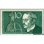 Germany 1958 Rudolf Diesel (1858-1913) & motor engine-Stamps-Germany-Mint-StampPhenom