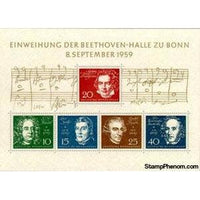 Germany 1959 Composers, musicians and notes from Beethoven-Stamps-Germany-Mint-StampPhenom