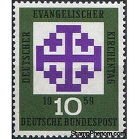 Germany 1959 Five crosses (Emblem of the Church Assembly)-Stamps-Germany-StampPhenom