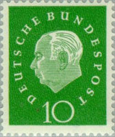 Germany 1959 Prof. Dr. Theodor Heuss (1884-1963), 1st German President-Stamps-Germany-Mint-StampPhenom