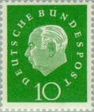 Germany 1959 Prof. Dr. Theodor Heuss (1884-1963), 1st German President-Stamps-Germany-Mint-StampPhenom