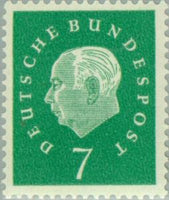 Germany 1959 Prof. Dr. Theodor Heuss (1884-1963), 1st German President-Stamps-Germany-Mint-StampPhenom