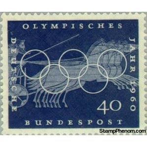 Germany 1960 Chariot race, Greek vase paintings, Olympic rings-Stamps-Germany-Mint-StampPhenom