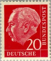 Germany 1960 Prof. Dr. Theodor Heuss (1884-1963), 1st German President-Stamps-Germany-Mint-StampPhenom