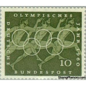 Germany 1960 Running, Greek vase paintings, Olympic rings-Stamps-Germany-Mint-StampPhenom