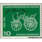 Germany 1961 First motor car by Gottlieb Daimler (1834-1900), signature-Stamps-Germany-Mint-StampPhenom