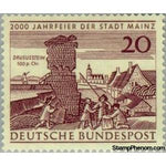 Germany 1962 Drusus (100 ad), excerpt from old city scape of Mainz-Stamps-Germany-Mint-StampPhenom