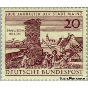 Germany 1962 Drusus (100 ad), excerpt from old city scape of Mainz-Stamps-Germany-Mint-StampPhenom