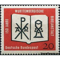 Germany 1962 Open Bible with the monogram of Christ and goblet-Stamps-Germany-Mint-StampPhenom