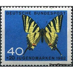 Germany 1962 Scarce Swallowtail (Iphiclides podalirius)-Stamps-Germany-Mint-StampPhenom