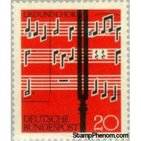 Germany 1962 Tuning fork in front of musical notation-Stamps-Germany-Mint-StampPhenom