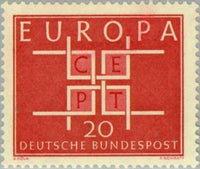 Germany 1963 C.E.P.T.- Square-Stamps-Germany-Mint-StampPhenom