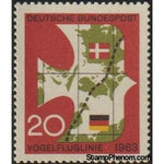 Germany 1963 Dove peace & German and Danish flags-Stamps-Germany-Mint-StampPhenom