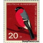 Germany 1963 Eurasian Bullfinch (Pyrrhula pyrrhula)-Stamps-Germany-Mint-StampPhenom