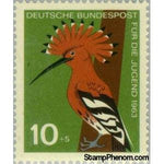 Germany 1963 Eurasian Hoopoe (Upupa epops)-Stamps-Germany-Mint-StampPhenom